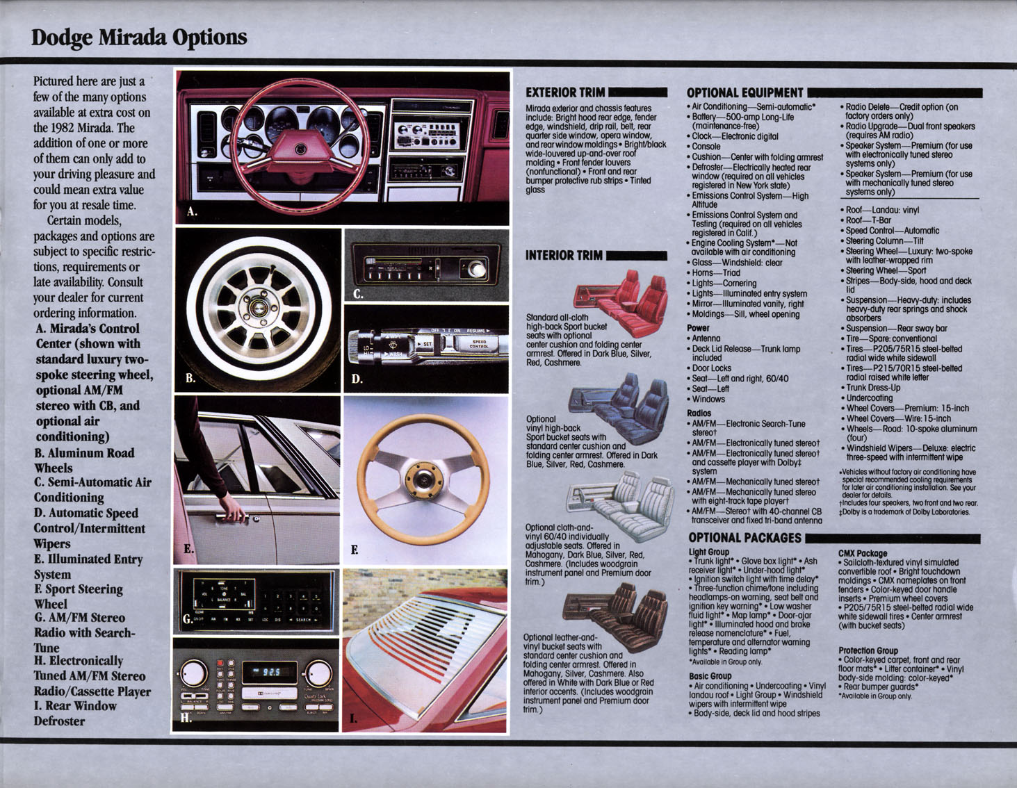1982 Dodge Mirada Brochure Page 6